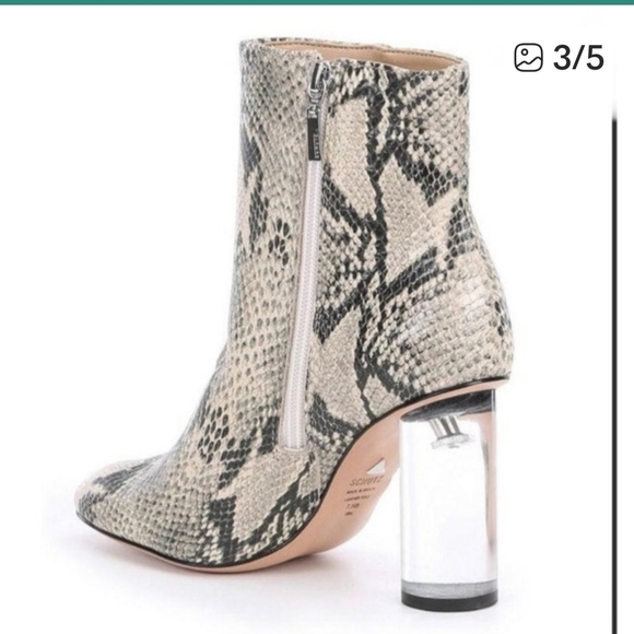 Schutz Snakeskin Leather Ankle Boots Clear Heel Zip Women's
9B - Picture 11 of 12